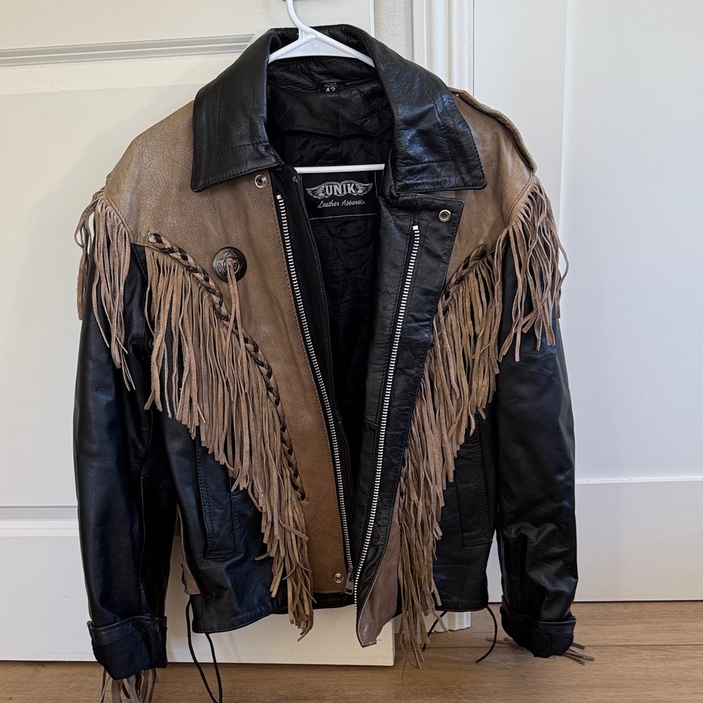 Vintage Unik Fringe Two-Toned Leather Jack
